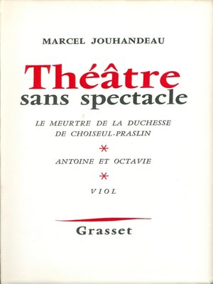 cover image of Théâtre sans spectacle